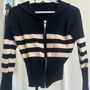 Zara zip up navy sweater